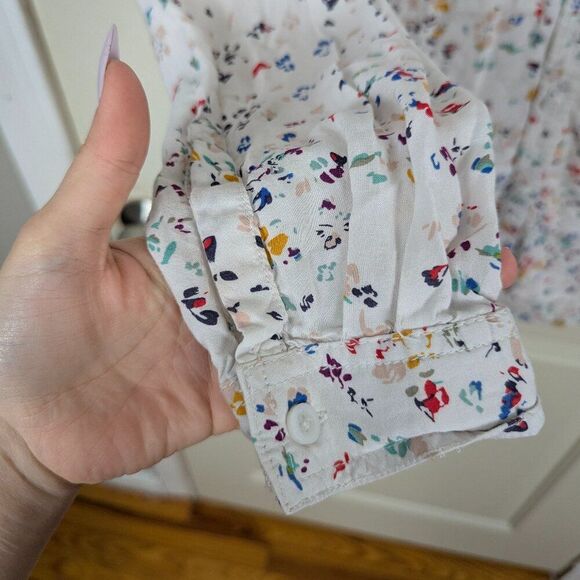 Beach Lunch Lounge | White Multicolor Floral Button Down Shirt Size Small - Picture 3 of 8